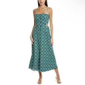 Hutch Juniper Linen Midi Cut Out Back Dress Size 4